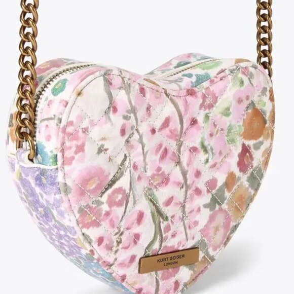 KURT GEIGER FLORAL COUTURE HEART BAG rare limited edition valentine - Picture 4 of 6